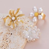 Einfacher Stil Klassischer Stil Blume Edelstahl 304 Perle Ringe In Masse main image 3