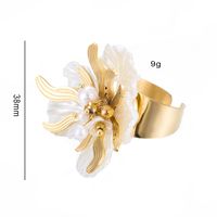 Simple Style Classic Style Flower 304 Stainless Steel Pearl Rings In Bulk sku image 1