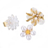 Simple Style Classic Style Flower 304 Stainless Steel Pearl Rings In Bulk main image 2