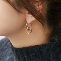 1 Pair Simple Style Classic Style Heart Shape Plating Titanium Steel Gold Plated Drop Earrings main image 1