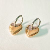 1 Pair Simple Style Classic Style Heart Shape Plating Titanium Steel Gold Plated Drop Earrings main image 4