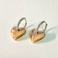 1 Pair Simple Style Classic Style Heart Shape Plating Titanium Steel Gold Plated Drop Earrings sku image 3
