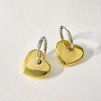 1 Par Estilo Simple Estilo Clásico Forma De Corazón Enchapado Acero Titanio Chapado En Oro Pendientes De Gota sku image 2