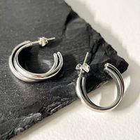 1 Pair Simple Style Classic Style Solid Color Plating Titanium Steel Gold Plated Earrings sku image 1