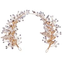 Women's Simple Style Classic Style Leaf Alloy Inlay Rhinestones Hair Band main image 3