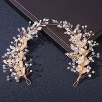 Women's Simple Style Classic Style Leaf Alloy Inlay Rhinestones Hair Band sku image 2