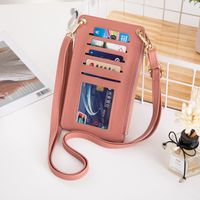 Women's Medium Pu Leather Solid Color Basic Classic Style Square Zipper Phone Wallets main image 4