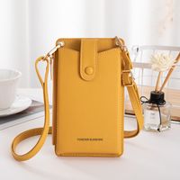 Women's Medium Pu Leather Solid Color Basic Classic Style Square Zipper Phone Wallets sku image 1