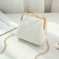 Women's Small Pu Leather Solid Color Lingge Classic Style Streetwear Lock Clasp Cosmetic Bag sku image 5