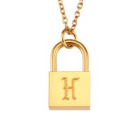 Titanium Steel Gold Plated Simple Style Classic Style Plating Letter Pendant Necklace sku image 4