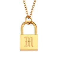 Titanium Steel Gold Plated Simple Style Classic Style Plating Letter Pendant Necklace sku image 8
