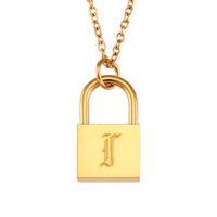 Titanium Steel Gold Plated Simple Style Classic Style Plating Letter Pendant Necklace sku image 5