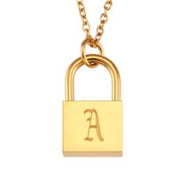 Titanium Steel Gold Plated Simple Style Classic Style Plating Letter Pendant Necklace sku image 1