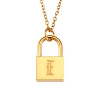 Titanium Steel Gold Plated Simple Style Classic Style Plating Letter Pendant Necklace sku image 3