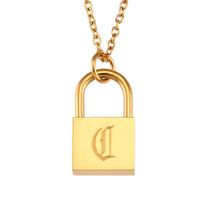 Titanium Steel Gold Plated Simple Style Classic Style Plating Letter Pendant Necklace sku image 2