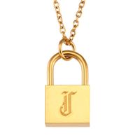 Titanium Steel Gold Plated Simple Style Classic Style Plating Letter Pendant Necklace sku image 6
