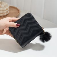 Women's Waves Solid Color Pu Leather Zipper Wallets main image 5
