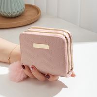 Women's Waves Solid Color Pu Leather Zipper Wallets sku image 2