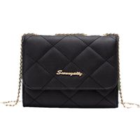 Women's Medium Pu Leather Solid Color Lingge Vintage Style Classic Style Magnetic Buckle Crossbody Bag main image 2