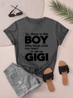 Women's T-shirt Short Sleeve T-Shirts Round Casual Letter main image 2