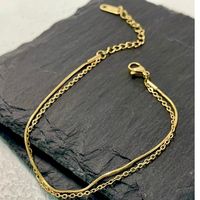 Titanium Steel Gold Plated Simple Style Classic Style Plating Geometric Bracelets main image 2