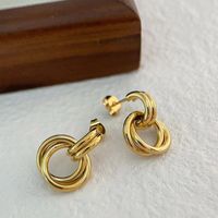 1 Pair Simple Style Classic Style Solid Color Plating Titanium Steel Ear Studs main image 2