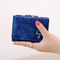Women's Solid Color Umbrella Pu Leather Magnetic Buckle Wallets sku image 1