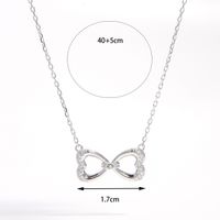 Sterling Silver 14K Gold Plated White Gold Plated Romantic Shiny Plating Inlay Heart Shape Zircon Pendant Necklace sku image 3