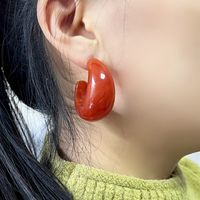 1 Pair Simple Style Classic Style Commute Printing Enamel Resin Ear Studs main image 4