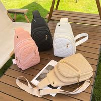 Women's Basic Classic Style Solid Color Lingge Pu Leather Waist Bags main image 1