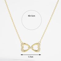 Sterling Silver 14K Gold Plated White Gold Plated Romantic Shiny Plating Inlay Heart Shape Zircon Pendant Necklace sku image 2