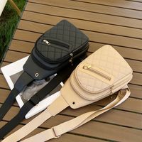 Women's Basic Classic Style Solid Color Lingge Pu Leather Waist Bags main image 5