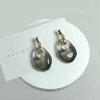 1 Pair Simple Style Classic Style Printing Polishing Resin Drop Earrings main image 5