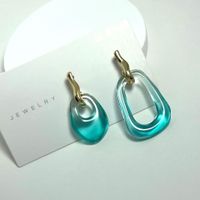 1 Pair Simple Style Classic Style Printing Polishing Resin Drop Earrings sku image 9