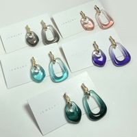 1 Pair Simple Style Classic Style Printing Polishing Resin Drop Earrings main image 1