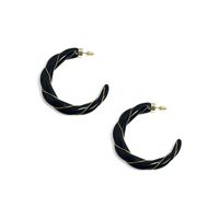 1 Pair Simple Style Classic Style Solid Color Plating Plastic Resin Gold Plated Ear Studs sku image 1