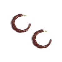 1 Pair Simple Style Classic Style Solid Color Plating Plastic Resin Gold Plated Ear Studs sku image 2