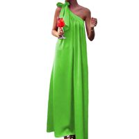 Women's Regular Dress Elegant Oblique Collar Sleeveless Solid Color Maxi Long Dress Holiday Daily main image 2