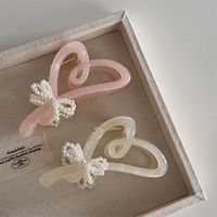Women's Simple Style Classic Style Solid Color Plastic Resin Beaded Hair Claws main image 1