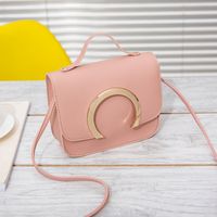Women's Medium Pu Leather Solid Color Classic Style Streetwear Magnetic Buckle Crossbody Bag sku image 3