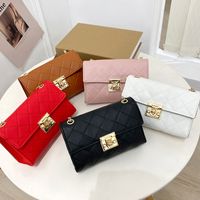 Women's Solid Color Lingge Pu Leather Lock Clasp Wallets main image 6