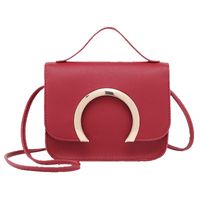 Women's Medium Pu Leather Solid Color Classic Style Streetwear Magnetic Buckle Crossbody Bag main image 4