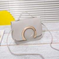 Women's Medium Pu Leather Solid Color Classic Style Streetwear Magnetic Buckle Crossbody Bag sku image 4