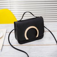 Women's Medium Pu Leather Solid Color Classic Style Streetwear Magnetic Buckle Crossbody Bag sku image 2