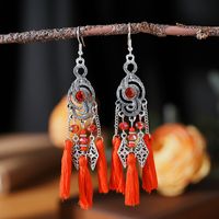 1 Pair Simple Style Classic Style Flower Inlay Alloy Turquoise Drop Earrings main image 3