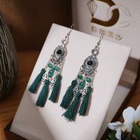 1 Paire Style Simple Style Classique Fleur Incruster Alliage Turquoise Boucles D'oreilles main image 5