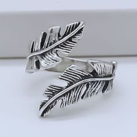 Hip-Hop Retro Feather Alloy Plating Gold Plated Men's Rings main image 5
