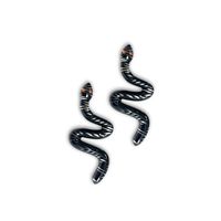 1 Paire Hip Hop Rétro Serpent Polissage Feuilles D'acétate Boucles D'Oreilles main image 4