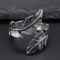 Hip-Hop Retro Feather Alloy Plating Gold Plated Men's Rings main image 1