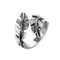 Hip-Hop Retro Feather Alloy Plating Gold Plated Men's Rings main image 4